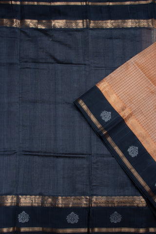 Kuppadam Saree - Light Cream Black Border Texture -(SA-162) - Dakshin Weaves Kuppadam Saree - Light Cream Black Border Texture -(SA-162) - Dakshin Weaves