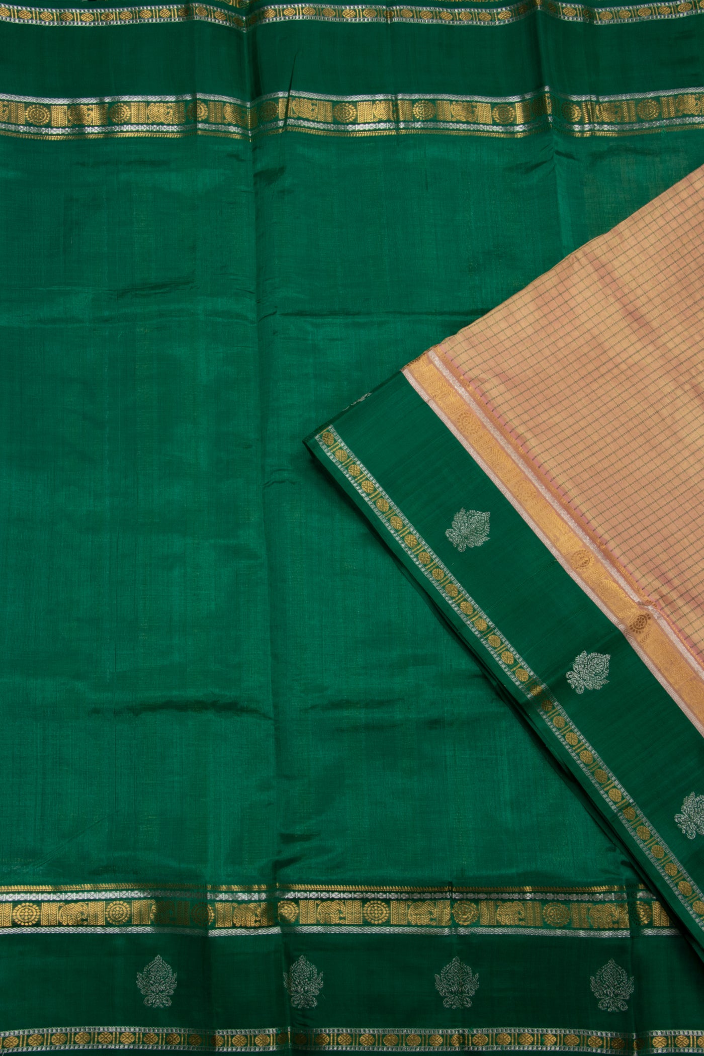 Kuppadam Saree - Light Shade Cream Border Texture -(SA-160) - Dakshin Weaves