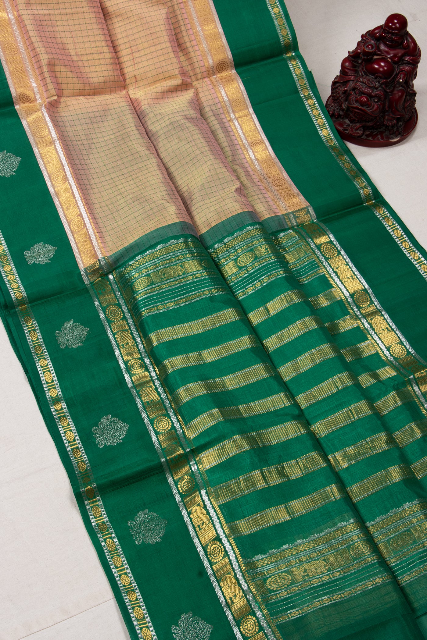 Kuppadam Saree - Light Shade Cream Border Texture -(SA-160) - Dakshin Weaves