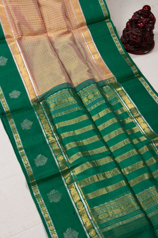 Kuppadam Saree - Light Shade Cream Border Texture -(SA-160) - Dakshin Weaves