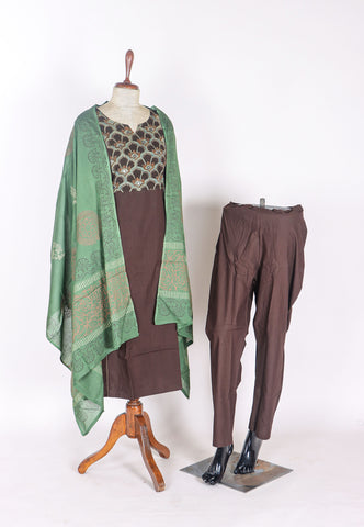 Cotton Kurtis with White and Brown Colour -(SA-750)