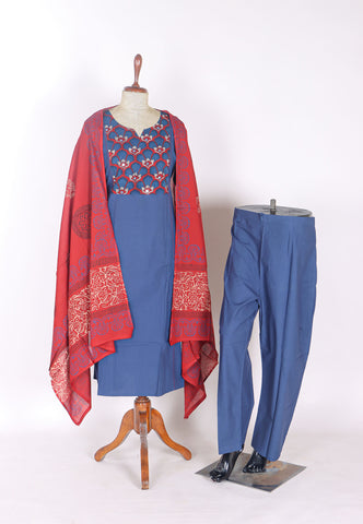 Cotton Kurtis with White and Blue Colour -(SA-751)