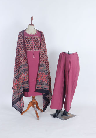 Cotton Kurtis with White and Pink Colour -(SA-753)