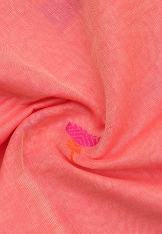 Kollam Buta Saree With Light Orange Colour and Border with Gray Shade-(SA-555)