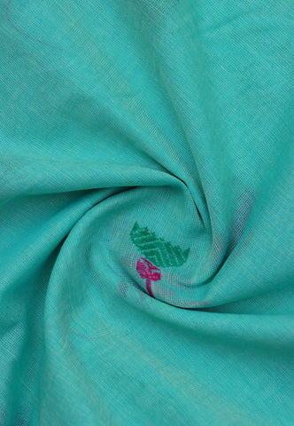 Kollam Buta Saree With Green Colour and Border with Gray Shade-(SA-553)