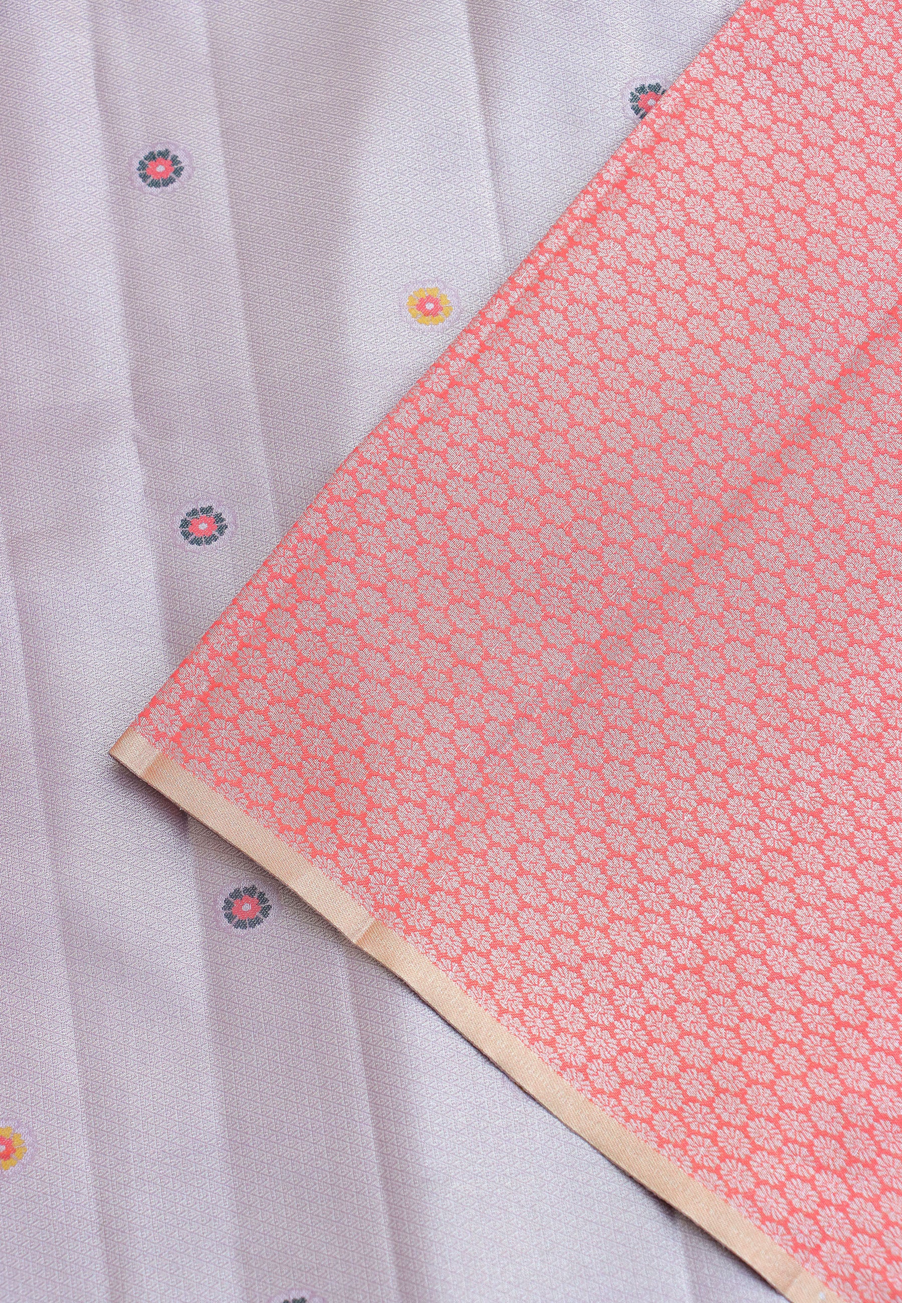 Handlooms Bridal Saree with Stripes and with Temple Border-(SA-460) - Dakshin Weaves