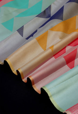 Handlooms Bridal Saree with Stripes and with Temple Border-(SA-469)