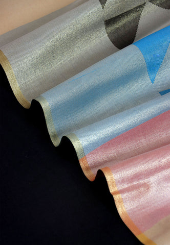 Handlooms Bridal Saree with Stripes and with Temple Border-(SA-465)