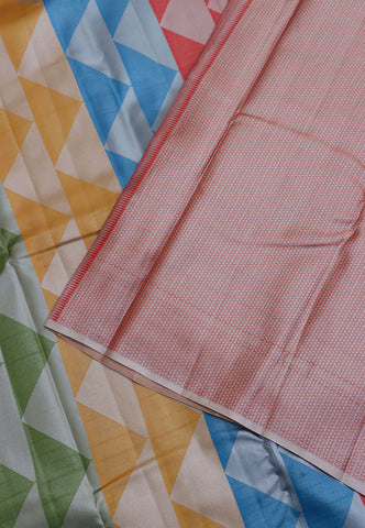 Handlooms Bridal Saree with Stripes and with Temple Border-(SA-466)
