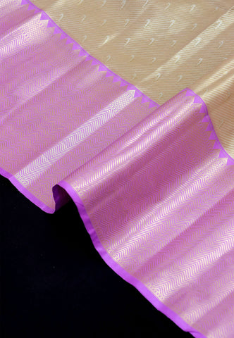 Handlooms Bridal Saree with Stripes and with Temple Border-(SA-471)