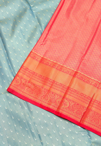 Handlooms Bridal Saree with Stripes and with Temple Border-(SA-470)