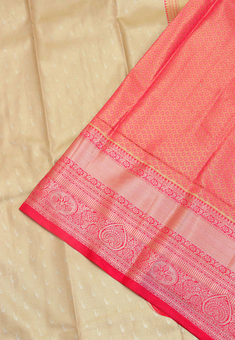 Handlooms Bridal Saree with Stripes and with Temple Border-(SA-474)