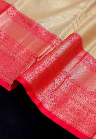 Handlooms Bridal Saree with Stripes and with Temple Border-(SA-474)