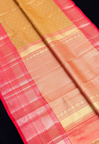 Handlooms Bridal Saree with Stripes and with Temple Border-(SA-472)