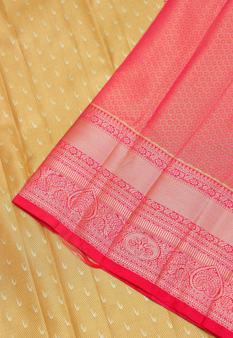 Handlooms Bridal Saree with Stripes and with Temple Border-(SA-472)
