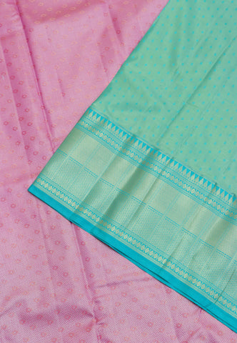Handlooms Bridal Saree with Stripes and with Temple Border-(SA-476)