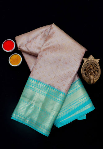 Handlooms Bridal Saree with Stripes and with Temple Border-(SA-516)