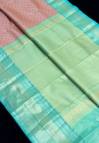 Handlooms Bridal Saree with Stripes and with Temple Border-(SA-516)