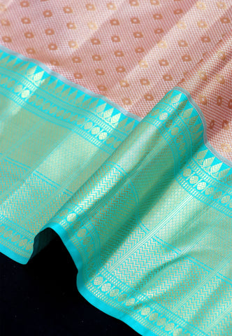 Handlooms Bridal Saree with Stripes and with Temple Border-(SA-516)