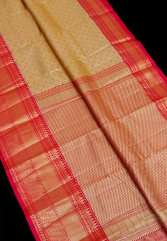 Handlooms Bridal Saree with Stripes and with Temple Border-(SA-477)