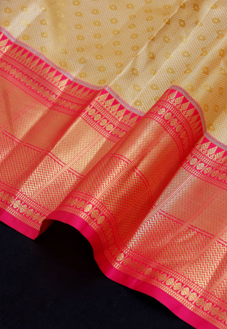 Handlooms Bridal Saree with Stripes and with Temple Border-(SA-477)