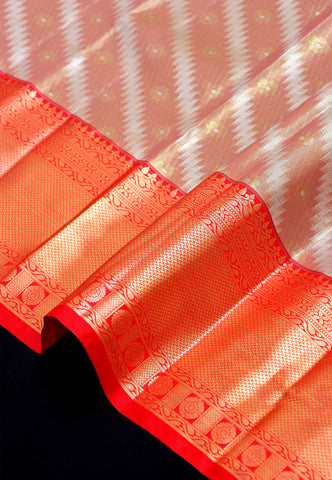 Handlooms Bridal Saree with Stripes and with Temple Border-(SA-480)