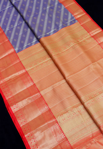 Handlooms Bridal Saree with Stripes and with Temple Border-(SA-515)