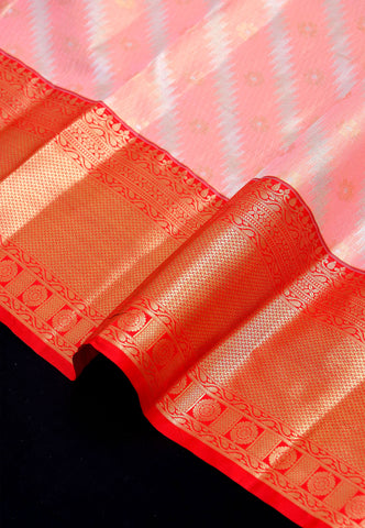Handlooms Bridal Saree with Stripes and with Temple Border-(SA-481)