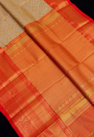 Handlooms Bridal Saree with Stripes and with Temple Border-(SA-485)