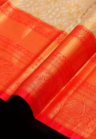Handlooms Bridal Saree with Stripes and with Temple Border-(SA-485)