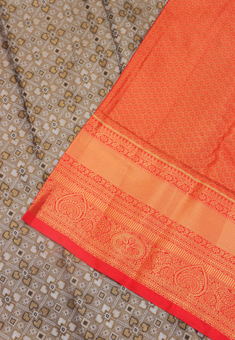 Handlooms Bridal Saree with Stripes and with Temple Border-(SA-486)