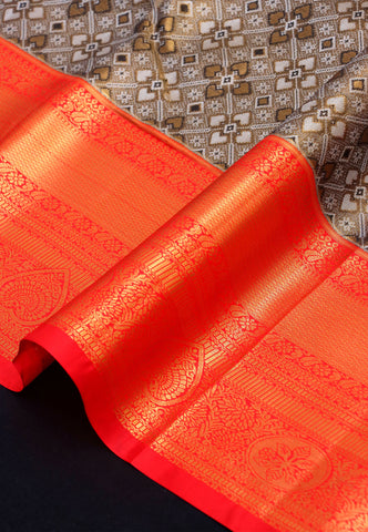 Handlooms Bridal Saree with Stripes and with Temple Border-(SA-486)