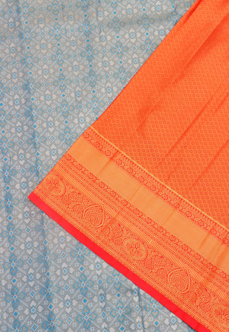 Handlooms Bridal Saree with Stripes and with Temple Border-(SA-482)