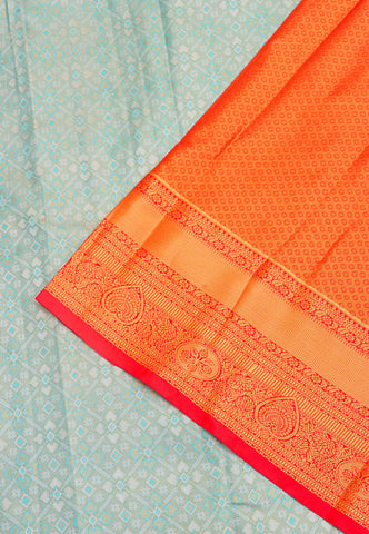 Handlooms Bridal Saree with Stripes and with Temple Border-(SA-483)