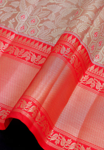 Handlooms Bridal Saree with Stripes and with Temple Border-(SA-488)