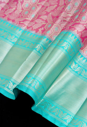 Handlooms Bridal Saree with Stripes and with Temple Border-(SA-490)