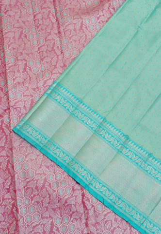 Handlooms Bridal Saree with Stripes and with Temple Border-(SA-490)