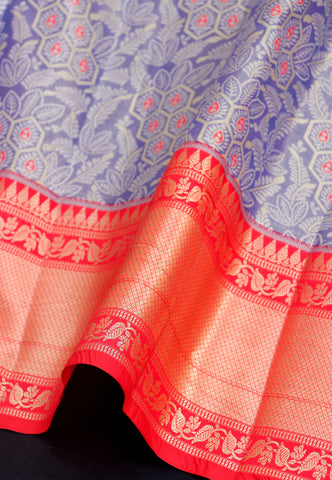 Handlooms Bridal Saree with Stripes and with Temple Border-(SA-487)