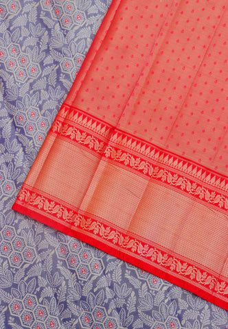 Handlooms Bridal Saree with Stripes and with Temple Border-(SA-487)