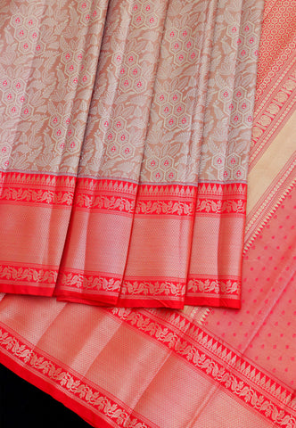 Handlooms Bridal Saree with Stripes and with Temple Border-(SA-488)