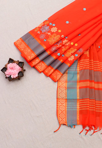 KANCHI COTTON WORK SAREE - (DW-042)