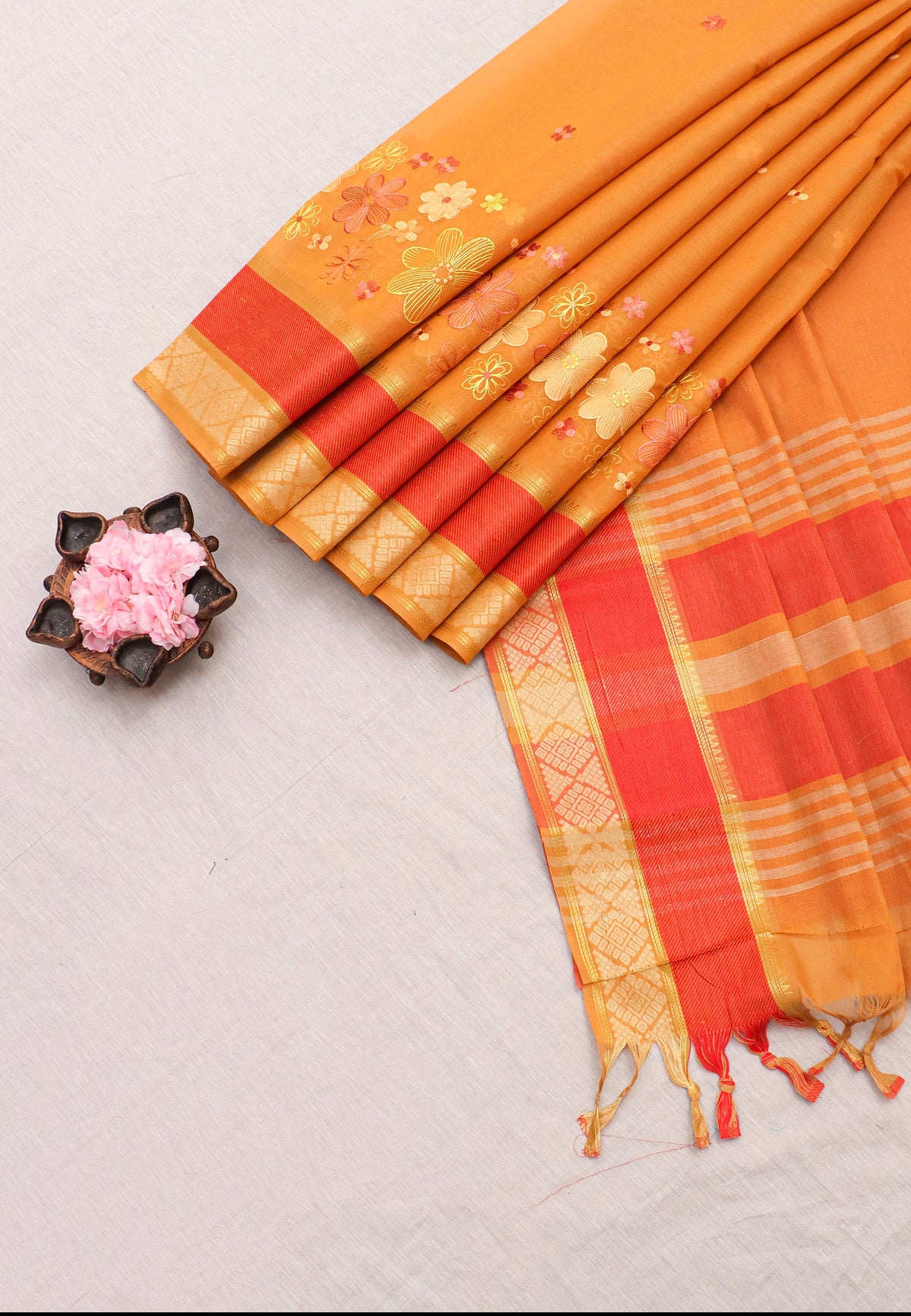 KANCHI COTTON WORK SAREE - (DW-040)