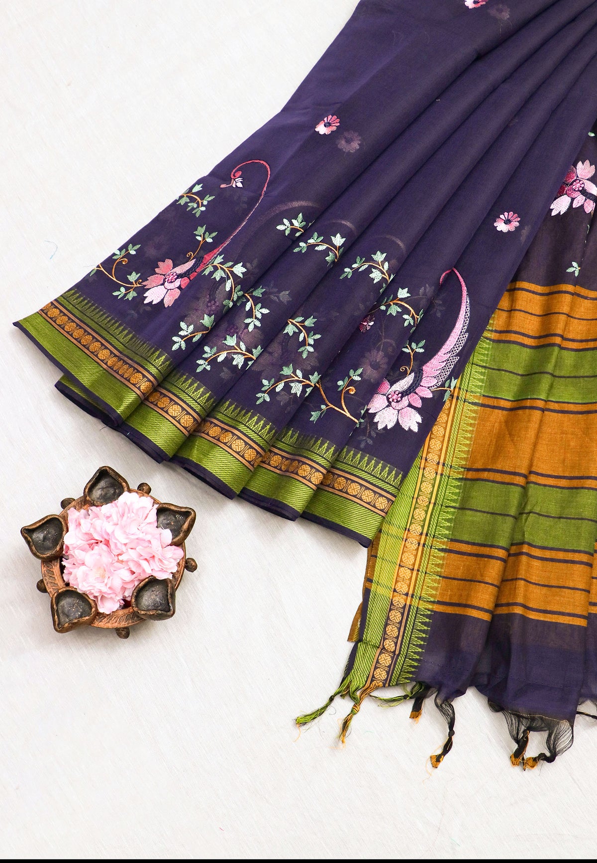 KANCHI COTTON WORK SAREE - (DW-038)