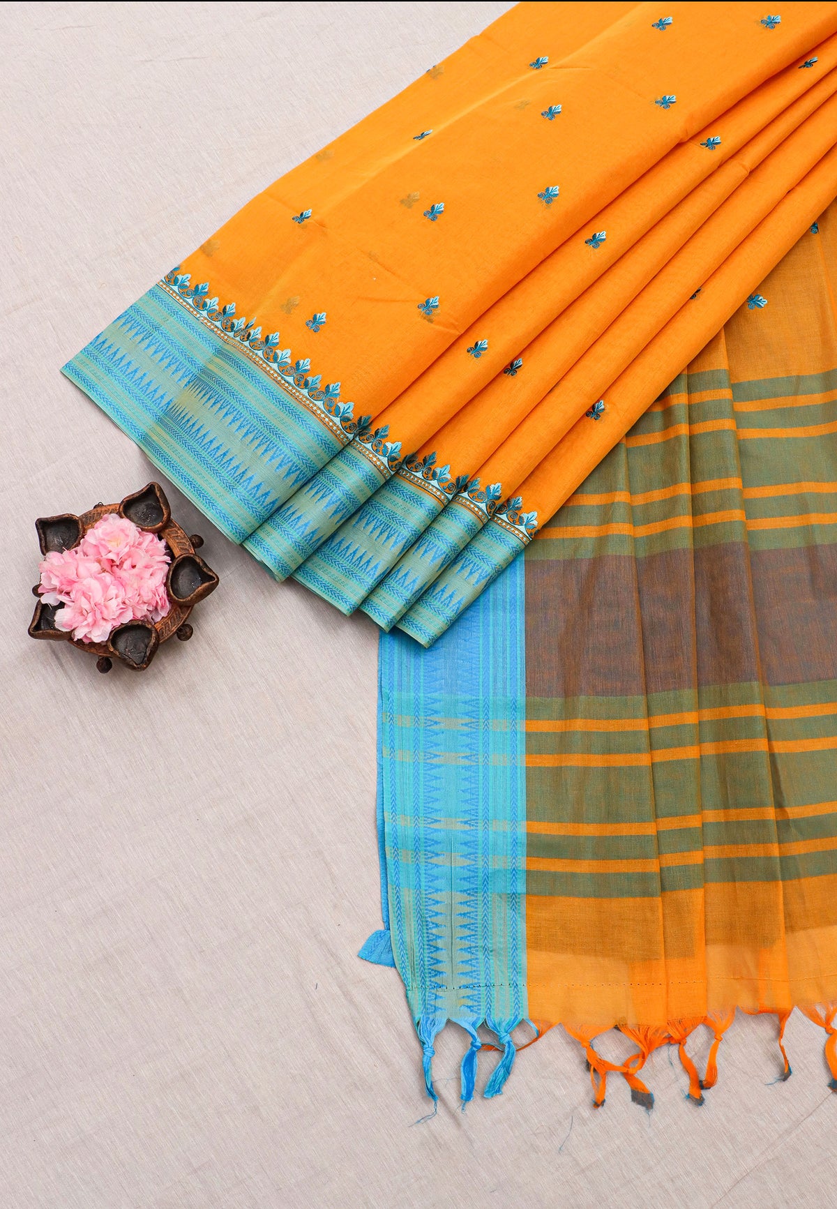 KANCHI COTTON WORK SAREE - (DW-045)