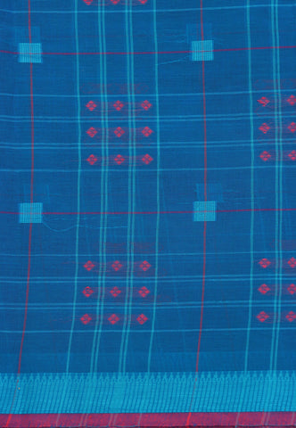 Kollam Katari Khadi With  Blue Collur and Border with Pink Shade - (SA-239)
