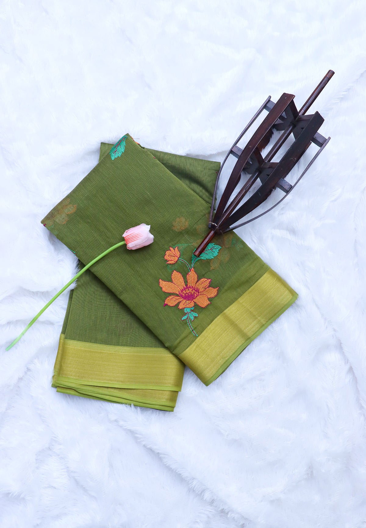 SEMI MUGA WORK SAREES-(DW-004)