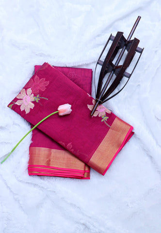 SEMI MUGA WORK SAREES-(DW-003)