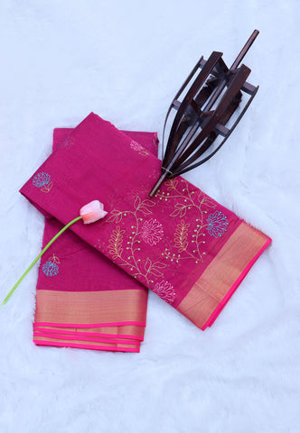 SEMI MUGA WORK SAREES-(DW-011)