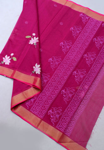 SEMI MUGA WORK SAREES-(DW-003)