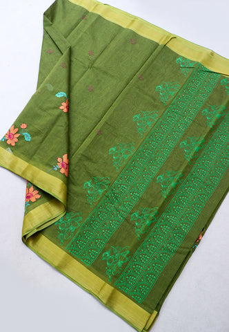 SEMI MUGA WORK SAREES-(DW-004)